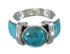 Sterling Silver Southwestern Turquoise Inlay Ring Size 8-1/4 AX90961