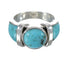 Authentic Sterling Silver Southwestern Jewelry Turquoise Inlay Ring Size 5-3/4 AX90975