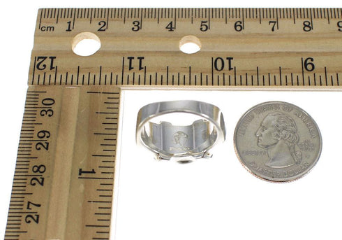 Authentic Sterling Silver Southwestern Jewelry Turquoise Inlay Ring Size 5-3/4 AX90975