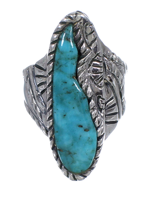 Southwest Sterling Silver Turquoise Ring Size 7-3/4 FX93070