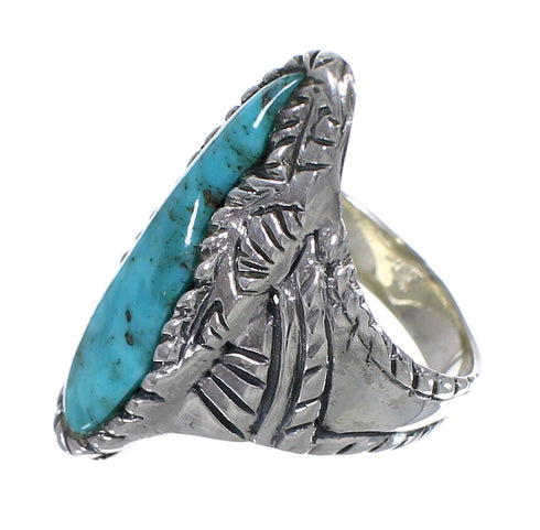 Southwest Sterling Silver Turquoise Ring Size 7-3/4 FX93070