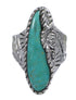 Authentic Sterling Silver Turquoise Jewelry Ring Size 7-3/4 FX93280