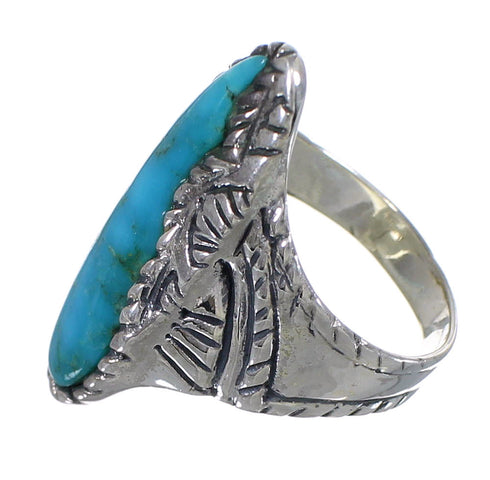 Southwest Sterling Silver Turquoise Jewelry Ring Size 8-1/2 FX93300