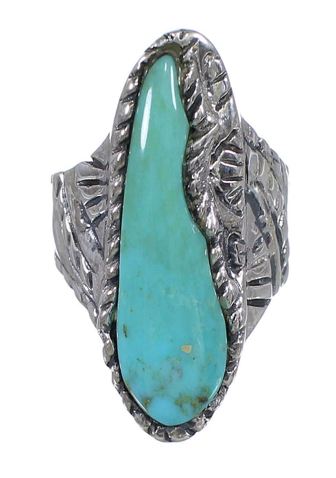 Genuine Sterling Silver Turquoise Ring Size 5-1/2 FX93303