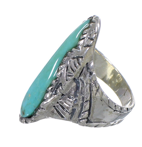 Genuine Sterling Silver Turquoise Ring Size 5-1/2 FX93303