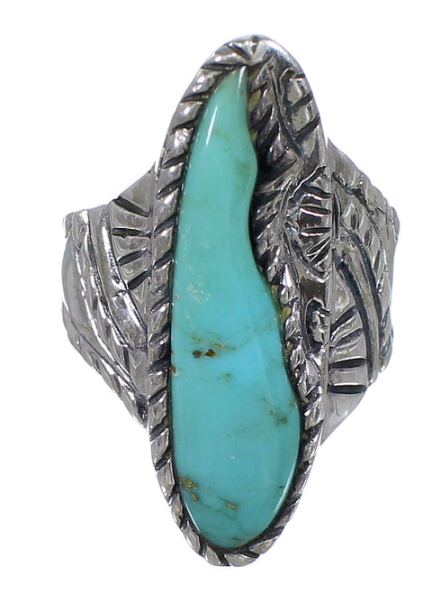 Southwest Sterling Silver Turquoise Jewelry Ring Size 8 FX93315