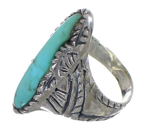 Southwest Sterling Silver Turquoise Jewelry Ring Size 8 FX93315