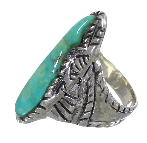 Genuine Sterling Silver Turquoise Jewelry Ring Size 6-1/2 FX93316