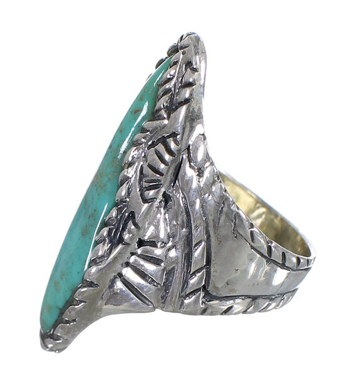 Sterling Silver Turquoise Southwest Jewelry Ring Size 6 FX93321