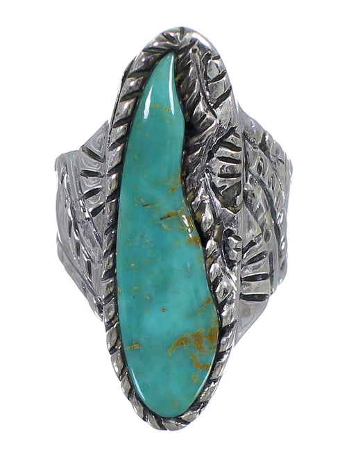 Sterling Silver Turquoise Jewelry Ring Size 8 FX93327