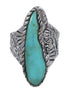 Genuine Sterling Silver Turquoise Southwest Ring Size 5-1/4 FX93329