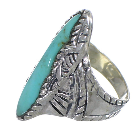 Genuine Sterling Silver Turquoise Southwest Ring Size 5-1/4 FX93329