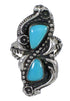 Genuine Sterling Silver Turquoise Southwest Ring Size 6-1/2 FX93382