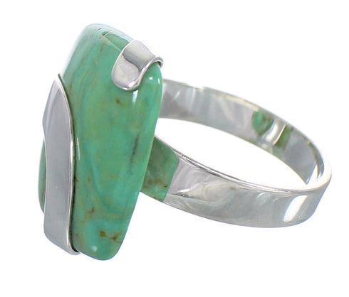 Southwest Jewelry Turquoise Genuine Sterling Silver Ring Size 8 RX88599