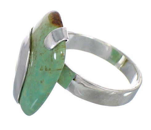 Genuine Sterling Silver And Turquoise Jewelry Ring Size 7-1/4 RX88603