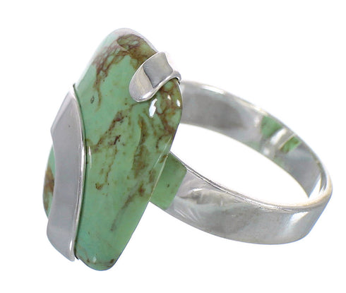 Genuine Sterling Silver Southwest Turquoise Ring Size 7-1/2 RX88634