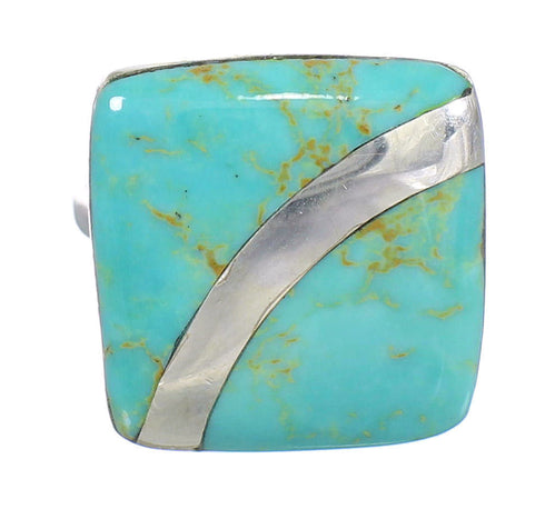 Authentic Sterling Silver Turquoise Jewelry Ring Size 6-1/2 RX88654