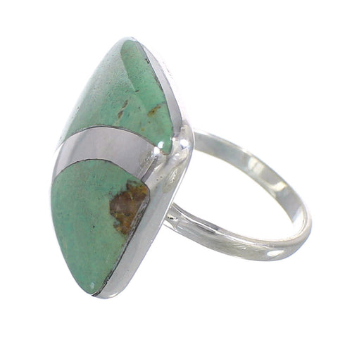 Authentic Sterling Silver Southwest Turquoise Ring Size 4-3/4 RX88673