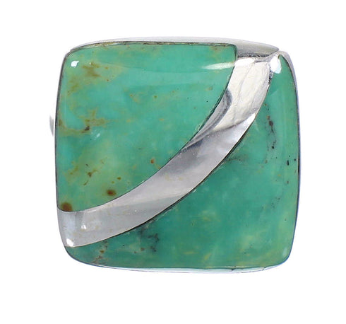 Southwest Turquoise Sterling Silver Ring Size 7-1/2 RX88678
