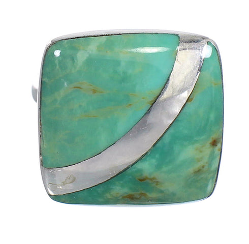 Sterling Silver Southwest Turquoise Jewelry Ring Size 8-1/2 RX88688