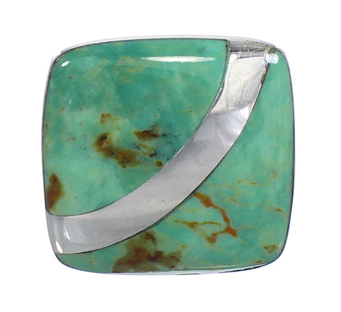 Genuine Sterling Silver Turquoise Ring Size 6-3/4 RX88727