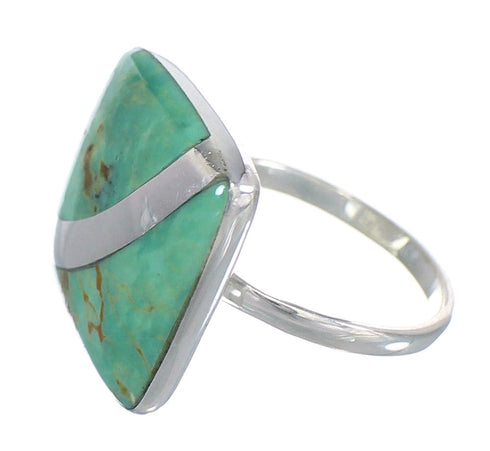 Genuine Sterling Silver Turquoise Ring Size 6-3/4 RX88727