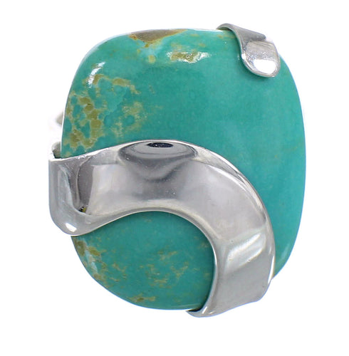 Authentic Sterling Silver Southwest Turquoise Ring Size 7-1/2 RX88730