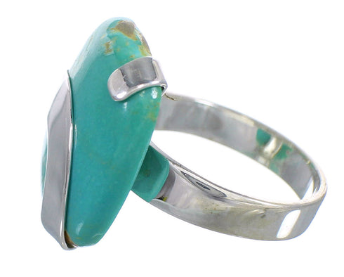 Authentic Sterling Silver Southwest Turquoise Ring Size 7-1/2 RX88730