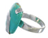 Authentic Sterling Silver Southwest Turquoise Ring Size 7-1/2 RX88730