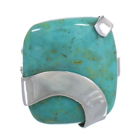Turquoise Jewelry Genuine Sterling Silver Ring Size 8 RX88733