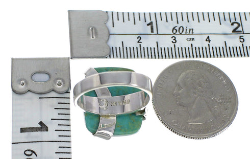 Turquoise Jewelry Genuine Sterling Silver Ring Size 8 RX88733