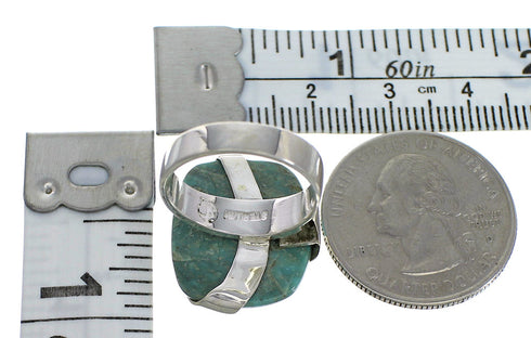 Authentic Sterling Silver Turquoise Jewelry Ring Size 5-3/4 RX88741