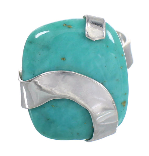 Sterling Silver And Turquoise Jewelry Ring Size 7-1/4 RX88769