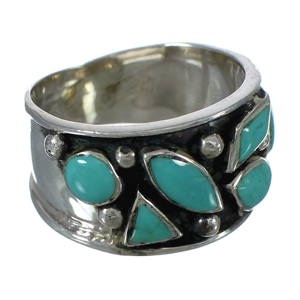 Authentic Sterling Silver Turquoise Ring Size 4-1/4 FX91301