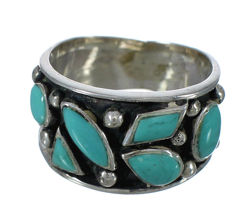 Authentic Sterling Silver Turquoise Ring Size 7-3/4 FX91319
