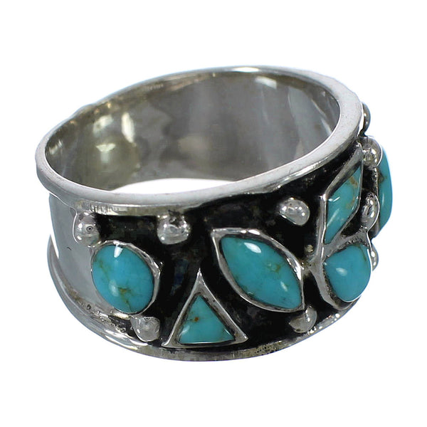 Authentic Sterling Silver Turquoise Southwest Ring Size 7-1/4 FX91359