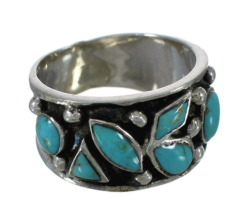 Authentic Sterling Silver Turquoise Southwest Ring Size 7-1/4 FX91359