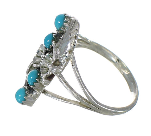 Authentic Sterling Silver Turquoise Jewelry Ring Size 7-1/2 FX90900