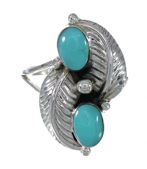 Authentic Sterling Silver Turquoise Southwest Ring Size 7-1/2 FX91002