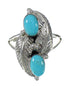 Authentic Sterling Silver Turquoise Jewelry Ring Size 7-1/2 FX91028