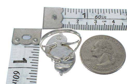 Authentic Sterling Silver Turquoise Jewelry Ring Size 7-1/2 FX91028