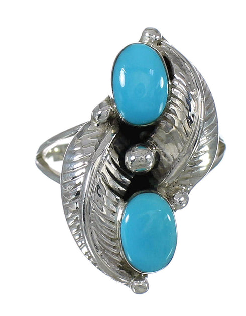 Authentic Sterling Silver Turquoise Jewelry Ring Size 6 FX91070