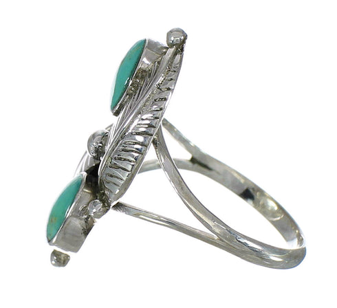 Genuine Sterling Silver Turquoise Jewelry Ring Size 6-3/4 FX91119