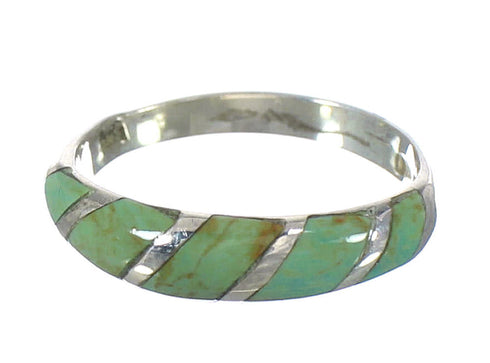 Southwest Turquoise Jewelry Silver Ring Size 6 AX93142