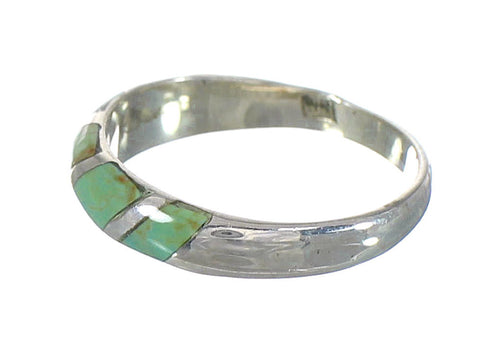 Southwest Turquoise Jewelry Silver Ring Size 6 AX93142