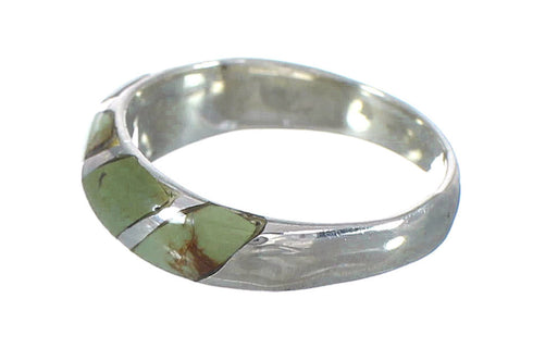 Turquoise Inlay Southwest Jewelry Genuine Sterling Silver Ring Size 6-1/4 AX93210