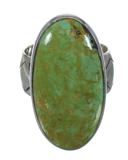 Turquoise Genuine Sterling Silver Southwestern Ring Size 7-1/2 AX92618
