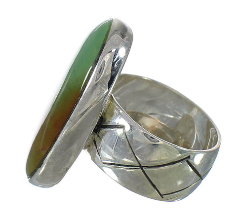 Southwest Sterling Silver Turquoise Jewelry Ring Size 6-1/4 AX92678
