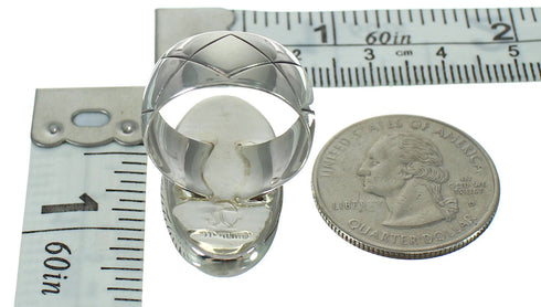 Silver Turquoise Jewelry Southwestern Ring Size 7 AX92685