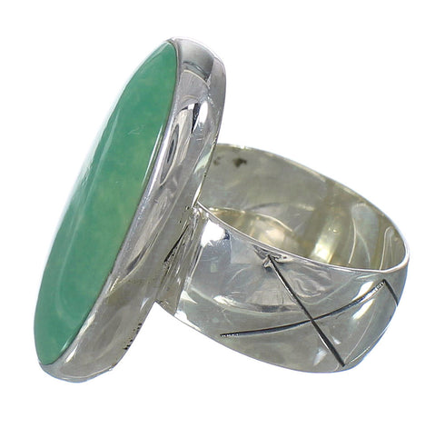 Sterling Silver Turquoise Jewelry Southwestern Ring Size 6-3/4 AX92688